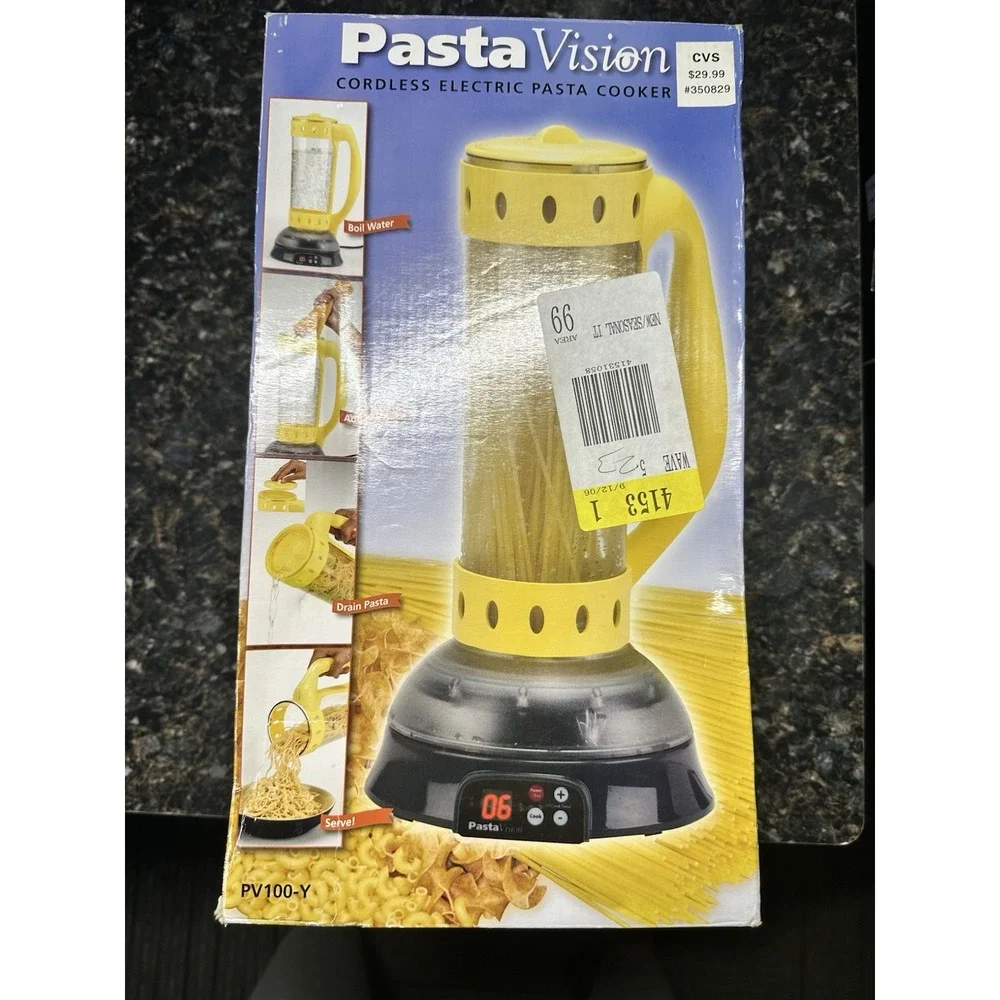 Rare Pasta Vision Cordless Electric Pasta Cooker PV-100-Y‎ Corded
